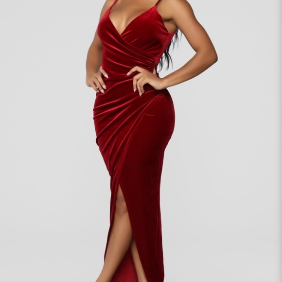 Fashion Nova Dresses & Skirts - Fashion Nova - Velveteer Dress - Wine